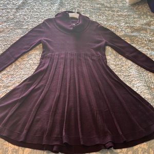 Purple Calvin Klein Cowl Neck Sweater Dress